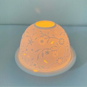 French Porcelain Floral Candle Votive